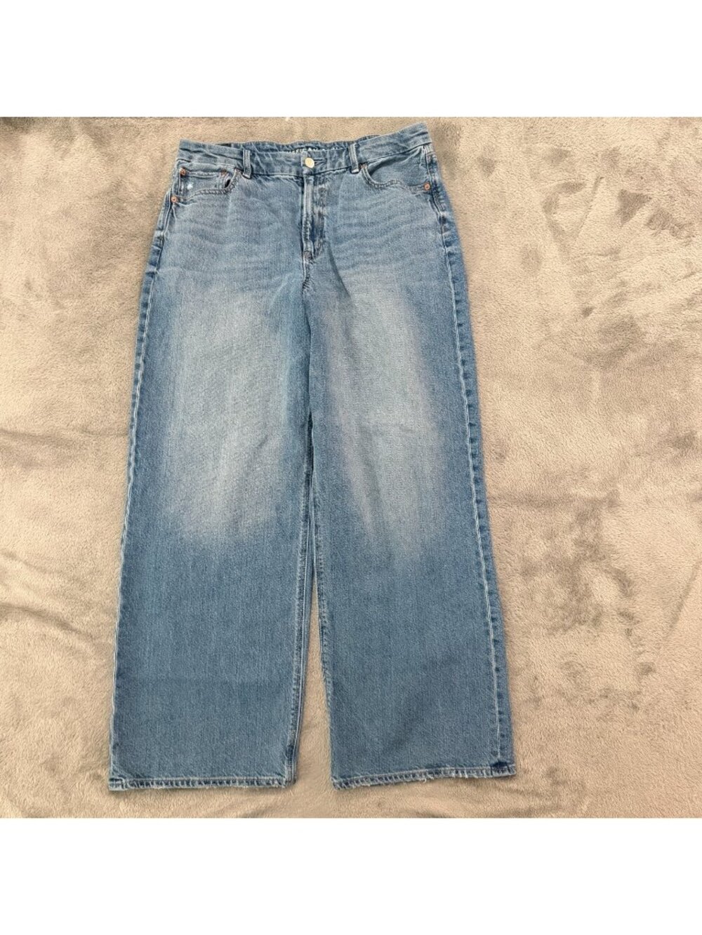 American Eagle Jeans 14 Regular Curvy Super High Rise Baggy Straight Wide
